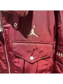 Nike 女子冬季防風保暖翻毛領外套棉服外套 - 酒紅色 - 查看 6