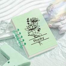 1/3/5/10 piezas Cuaderno mini de hojas sueltas personalizado, cuaderno de bolsillo con nombre y flor guardiana personalizados, cuaderno portátil personalizado, planificador de alta estética, adecuado para registros de oficina, notas de reuniones, notas de estudio; cuaderno personalizado para la temporada de graduación, cuaderno para el regreso a clases, cuaderno profesional personalizado, regalo para la temporada de graduación, regalo para el regreso a clases, regalo personalizado de empresa, regreso a clases - Multicolor - Ver 17