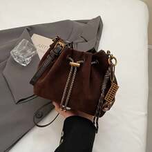 Vintage Umhängetasche für Frauen - Verstellbarer Schultergurt, Kordelzugverschluss, Kaffeebraun/Schwarz - Alltagstasche und Schultertasche, formelle Anlässe und Abendaccessoires - Langlebiges Design, Quastenverzierung, Metallverzierungen,Damentaschen, modische Damenhandtaschen, beliebte Damentaschen im Jahr 2026, Damenhandtaschen, modische Handtaschen, Weihnachtsgeschenke - Braun - Übersicht 11