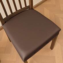 Fundas elásticas para asientos de sillas de comedor, suaves, impermeables, sólidas, para decoración del hogar - caqui oscuro - Ver 4