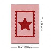 1 pieza Póster vintage con estampado de estrella rosa y roja sin marco, arte de pared en lienzo con estética minimalista y femenina, decoración moderna para dormitorio, apartamento, sala de estar, habitación, hogar