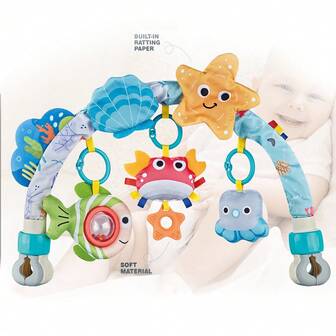 New Baby Press And Spin Jumping Ball Toy - Cartoon Insect Rotating Educational Learning Toy For 0-3 Years, Sensory Development,