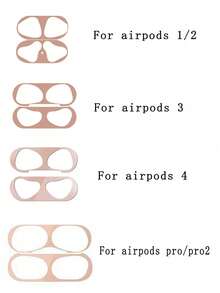 1 Bộ ốp lưng bảo vệ Apple màu trơn, miếng dán chống bụi, màng bảo vệ siêu mỏng, nắp chống bụi tương thích với hộp sạc Apple 1/2/Pro/3/Pro2/4/Pro3 (Không bao gồm tai nghe) - Hồng - Xem 6