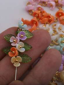 15pcs Resin Three-petal Flowers