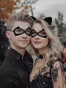 مجموعة 1 قطعة/2 قطعة (1 قناع قطة و 1 شريطة رأس أذن قطة)، قناع هالوين قناع تنكري قطة محارب هالوين اكسسوارات تنكرية، زي قطة، زي هالوين للنساء، ضروري للحفلات، خيار جيد للهدايا، 1 قطعة/2 قطعة (1 قناع عين قطة مجوف/1 شريطة أذن قطة مجوفة) قناع أذن قطة دانتيل مجوف قديم، دعائم حفلة مصممة خصيصًا، ارتداء جو الحفلة وصور تذكارية، خيار ممتاز للحفلات والهدايا