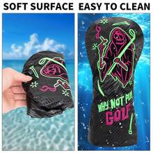 1-Piece PU Waterproof Golf Club Cover-Durable Protective Cover, Interesting Design, Suitable For Golf Clubs. - Black - View 4
