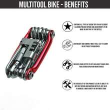 Compact & Lightweight, Bike Repair Tool, Available In Blue, Red, Black & Silver - MTB, Road Bike, And Cycling Tool . - Red - View 8