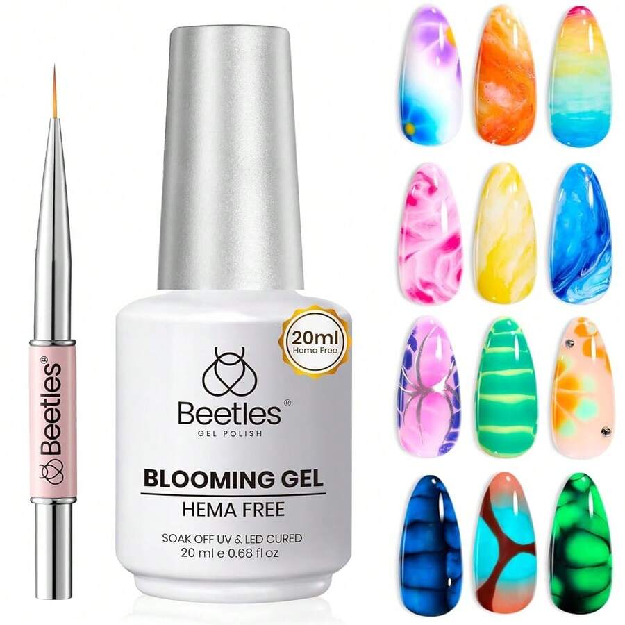 Beetles Pearl Gel Nail Polish, 6 Colors Shimmer Cat Eye Holographic Glitter Nail Polish Set With Magnet Rainbow Mermaid Swirl Shell Thread Purple Pink Blue Green Velvet Gel Manicure Gifts For Women-404023 - 0-0-20mlHemaFreeNailBloomingGel - 查看 1