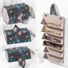 1pc (3/4/5/6 Grid) Casual PU Leather Glasses/Sunglasses Case Box Glasses Accessories For Women