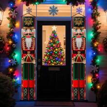 1 par, faixa de Natal, faixa elegante de quebra-nozes de Natal, decoração de Natal para pendurar na varanda, presente de Natal, decoração para áreas externas e internas, ideal para varanda, quintal, garagem e decoração de casa - Estilo C - Ver 3