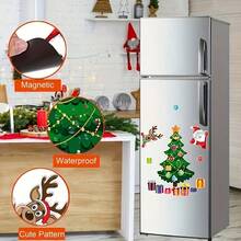 Juego de imanes navideños - Con diseños de Papá Noel, muñeco de nieve y renos, adecuado para decorar refrigeradores, puertas de garaje y autos, agregando un ambiente festivo a la decoración del hogar, decoraciones navideñas y decoración de habitaciones en invierno
