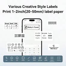 NIIMBOT B1 Mini Thermal Printer, Pocket-Sized Portable Printer, Supports Wireless Bluetooth Connection, Can Print Round White Barcode Label Stickers - Multicolor - View 6