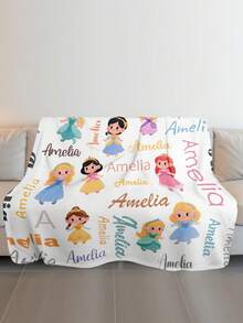 1pc Customized Name Blanket, Family Gift, Birthday Gift, Christmas Gift, Personalized Gift, Children's Day Gift