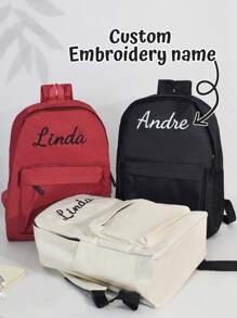 1 buc Rucsac cu nume brodat personalizat, Ghiozdan școlar personalizat brodat, Cadou pentru copii, Geantă de depozitare școlară, Organizator de papetărie, Rechizite pentru studenți, Articole esențiale pentru grădiniță, Rucsac cu desene animate, Perfect pentru cadouri de ziua de naștere, Cadouri pentru întoarcerea la școală