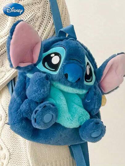 Disney 1PC Disney Officially Licensed Stitch Bag Cute Plush Bag Cuddly Toy Collectible Packs Purse Zipper Cosmetic Bag For Casual Work Shopping Commute Party School Season Present To Best Friends Students Classmates Couples