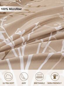 3pcs Piece Leaf Flower Pattern Duvet Cover Is Made Of Ultra Soft And Breathable High-Quality Ultra-Fine Fiber Fabric, Suitable For All Seasons, Machine Washable, Not Easy To Fade, Not Pilling, Anti Shrink, Wrinkle Resistant