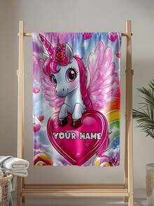 1pc Customized Personalized Blanket, Text, DIY, Pattern, Memorial Blanket, Tapestry, Photo Portrait Blanket Design, Suitable For Girls, Boys, Adults, Valentine's Day, Lightweight, Baby Blanket, Back To School, For Family, Mother's Day, Birthday Gift - Multicolor - View 5