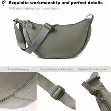 Nylon Crescent Crossbody Bag For Women Men Fanny Pack Small Travel Sling Bag - 綠色 - 查看 4