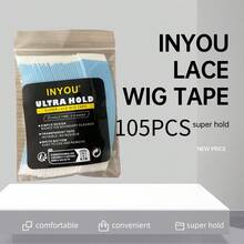 Cinta adhesiva para pelucas INYOU de doble cara, resistente al agua, para pelucas con encaje frontal. Cinta adhesiva de agarre fuerte y transparente para pelucas con encaje y postizos