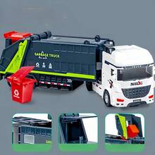 Inertial Big City Cleaning Truck Toy Car, Manual Push, ABS Plastic, Realistic Garbage Truck Toy Model, Sweeper, Water Truck, Suitable For 3-6 Years Old Children Birthday Party Gift