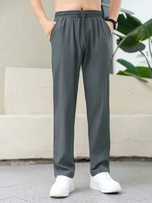 Boyfriend Style Men's Casual Sport Pants, Lightweight, Breathable, Drawstring Waist Pants, Summer