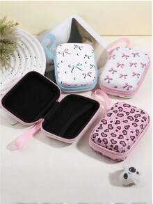 1 件 EVA 时尚可爱花卉印花手持数码配件收纳包适用于电缆耳机充电器和其他数码配件便携式保护套豹纹猎豹印花充电器保护套移动电源手机充电器数码相机配件 - 彩色 - 查看 8