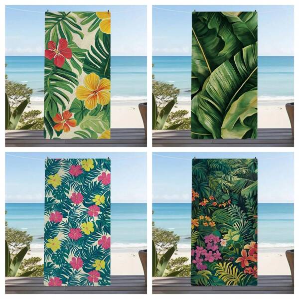 1 Stück/16 Stück Blumenmuster Ultra-Feine Faser Magnetisch Fixierte Strandtücher, Schnell trocknend, super saugfähig, leicht, Reisehandtuch, Mehrfarbig bedrucktes Schwimmtuch, Camping Handtuch, Schwimmbad, Wassersport, Yoga, Fitness, Rucksack