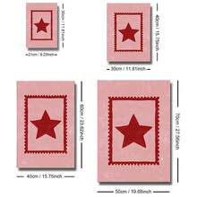 1 pieza Póster vintage con estampado de estrella rosa y roja sin marco, arte de pared en lienzo con estética minimalista y femenina, decoración moderna para dormitorio, apartamento, sala de estar, habitación, hogar