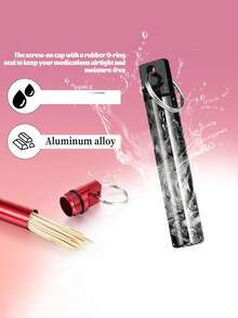 带钥匙扣的紧凑型铝合金药丸管 - 安全旋盖，便携易用，适用于日常药物管理，钱包药盒，药丸收纳盒 - 彩色 - 查看 4