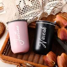 1pc Personalized Name Custom Cup Office Portable 304 Stainless Steel Coffee Cup For Girls Car Cup Simple Car Cup,Multi-Functional, ,Ornamental,Reusable,Exquisite,Stylish,High-Quality,Colorful,Modern,Custom,Personalized,Unique,Ideal Gifts For Him,Ideal Gifts For Her,Boyfriend,Dad,Girlfriend,Mom,Family,Friends,Tea Room,Home,Garden,Office,For Anniversaries,For Valentine's Day,For Mother's Day,For Birthdays,For Father's Day,For Graduation,For Weddings,For Housewarming,Drinkware,Office Decor - Multicolor - View 2