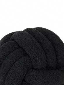 1pc Solid Color Versatile Three-Strand Hand-Woven Ball, Decorative Pillow, Sofa Coffee Table Decor, Bedroom Bedside Decorative Pillow, Black - Black - View 5