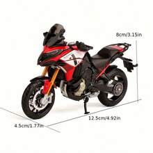 BURAGO 1:18 比例杜卡迪 Multistrada V4 压铸合金摩托车模型，儿童玩具车装饰，收藏车模型，男孩生日礼物 - 紅色 - 查看 7