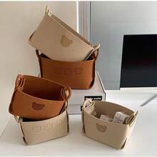 AD 1pc Foldable Car Trunk Organizer Box, Practical Storage Box For Women, Multi-Functional Car Storage Compartment