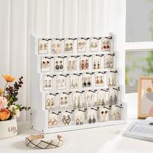 1PC Jewelry Display For Vendors, 5 Layer Earring Holder Organizer With 30 Earring Hooks, Jewelry Organizer Stand For Bracelets, Rings, Keychain, Jewelry Holder, White