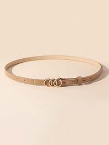 1/3件装女士时尚搭扣黑色、白色和棕色休闲腰带，四季皆宜 - 1.4三圈扣小帶 - 查看 6