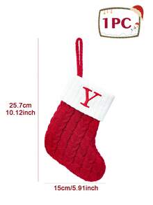 1Pc Knitted Letter Christmas Socks, Christmas Alphabet Knit Stockings, Mini Christmas Socks With Embroidered Letters, Merry Christmas Decorative Socks, Xmas Decor, Christmas Decorations For Home, Christmas Ornaments, Christmas Tree Decorations, Christmas Theme Dress Up Home Decor Christmas Decorations Room Decor Winter Christmas Decorations Home Christmas Gifts