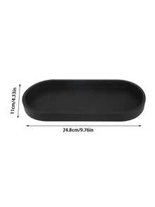 2pcs Vanity Tray Set, Decorative Silicone Storage Tray In Black Color, Small Tray For Bathroom Sink, Bathtub, Kitchen Sink And Toilet, Christmas Home Decor, Decor, Christmas, Table Decor, Wooden Tray, Old Money Style, Flower Vase, Plates, Wooden Tray, Plate, Coffee Table, Decorative Tray, Table Decor, Ornaments Home, Black Ornaments, Sofa Arm Tray, Boho Vibes,For Holiday Beach, Bathroom Collection, Bedroom Collection, Large Capacity - màu đen - Xem 24