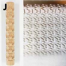 Rodillo con textura de madera, arte de cerámica, varilla en relieve, patrón de flores, rollo de barro, alivio, herramienta artesanal de arcilla - J - Ver 13