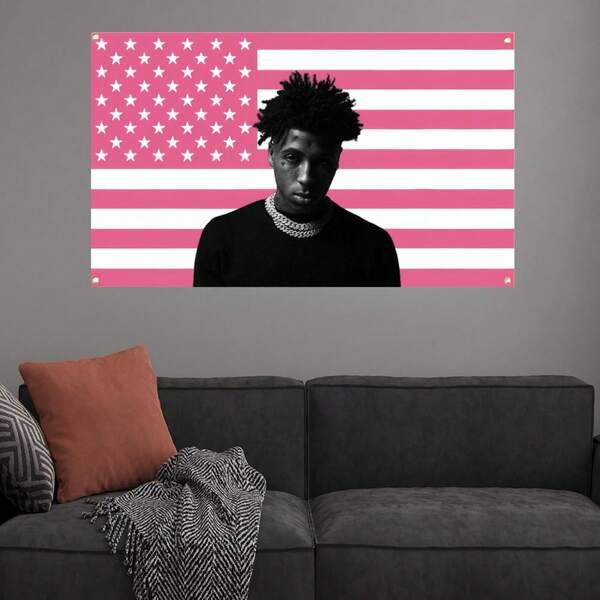 YoungBoy Never Broke Again Flag Tapestry Polyester 90g Printed Wall Hanging For College Dorm, Bedroom, Living Room, Home Decor, Beautiful Art Tapestry, Ideal Holiday Gift