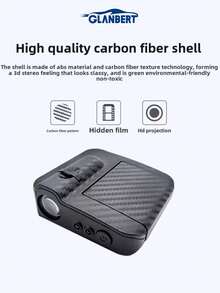 GLANBERT 2pcs Carbon Fiber Pattern Door Welcome LED Lights, Wireless Projection Logo Lights, Automatic Sensing Decorative Pedal Courtesy Lights Compatible With BMW Audi Opel Mercedes Benz Etc - Multicolor - View 6