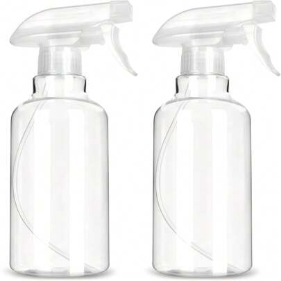 2 Pcs Plastic Spray Bottles, 6.8 Oz,250ml Mist & Stream, Heavy Duty Spraying, Empty Water Spray Bottle For Cleaning Solutions, Essential Oils, Hair, Plants, BBQ, Cat Dog Behavior Correction (Clear)