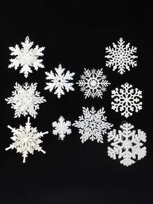 Handmade White Snowflake Decorations, Christmas Hanging Snowflakes With String, For Winter Christmas Tree Decor, Craft Snowflakes Home Decor Christmas Decorations Room Decor