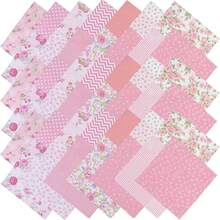 42片预裁方形布料 - 5*5英寸复古花卉图案布料方块 - 适用于拼布、剪贴簿、DIY手工、家居装饰 - 復古花卉 - 查看 1