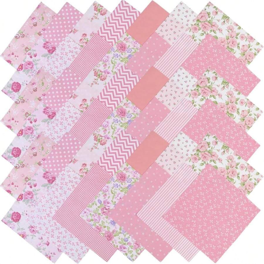 42 miếng vải vuông cắt sẵn - Vải vuông họa tiết hoa cổ điển 5*5 inch - Dùng cho may vá, làm sổ lưu niệm, đồ thủ công DIY, trang trí nhà cửa. - Hoa cổ điển - Xem 1