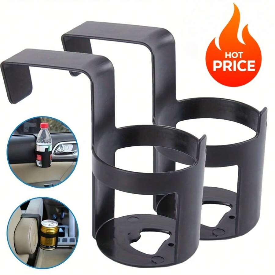Car Cup Holder, Door And Window Hanging Beverage Holder, Portable Universal Car Cup Holder, Can Place Water, Coffee, Juice Bottles And Bottle Opener Design, Enlarged 3.15 Inches With Hook Hand Sanitizer Bottle Holder / Cup Holder