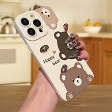 1 件可爱熊镜头保护哑光手机壳适用于 Apple 16、15、14、11、12、13 Pro Max、Mini、7、8 Plus、XR、XS Max、X、SE 2022 系列防水防震防摔防刮 - 彩色 - 查看 3