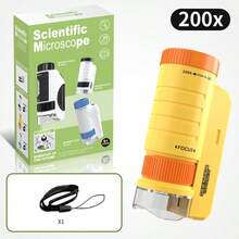 Mikroskop przenośny dla dzieci, zabawka do eksperymentów naukowych na świeżym powietrzu, odpowiedni dla uczniów szkół podstawowych i średnich, ręczny mikroskop do próbek i badań chemicznych, prezent urodzinowy/święta/Halloween/Boże Narodzenie dla chłopców i dziewcząt, wielokrotnego użytku