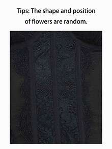 1件可爱蕾丝网眼吊带背心，适合女性外出、约会、夜生活、派对和夜店穿着 - 黑色 - 查看 11