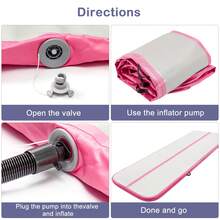 Air Floor Mat 10ft Tumbling Mat Inflatable Gymnastics Mat Thick With Pump For Youth/Adults - Pink with Pump - View 6