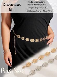 1pc Plus Size Fashion Waist Chain, Retro Boho Chic Floral Retro Patterned Waist Belt, Accessory For Dresses, Suits, Jeans, Suitable For Daily, Party, Vacation, Gift For Friends, Mothers, Girlfriends, Birthdays, Valentine's Day Summer School Fall, Autumn, Halloween